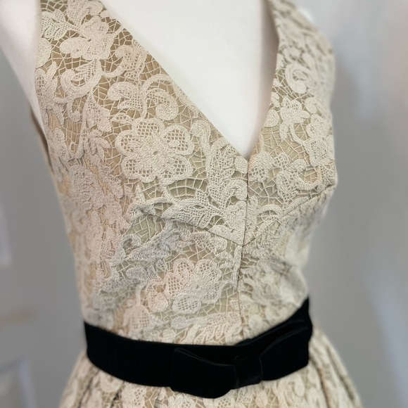 BHLDN James Coviello Dress / Anthropologie Cream and Gold shimmer - Picture 6 of 16